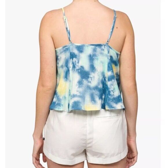 Hurley Womens V-Neck Tank Top Size Small Tie Dye Blue Sky Cami NWT - Picture 2 of 12